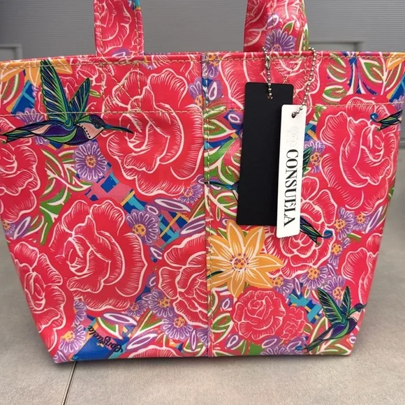 Consuela Vibrant Floral Tote - Pink and Green - Picture 3 of 5